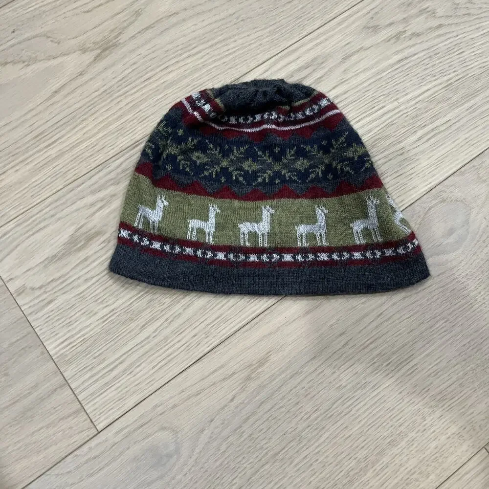 PERU PERUVIAN ALPACA HANDMADE SOFT KNIT BEANIE HAT